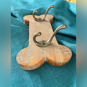 Dog Wall Hanger Decor Double Leash Hooks ~New!